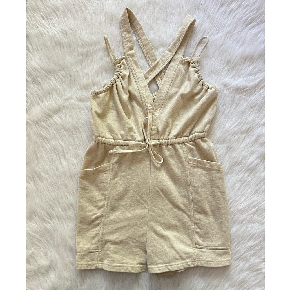 Daily Practice by Anthropologie Playa del Amore Romper Light Sand Size Small